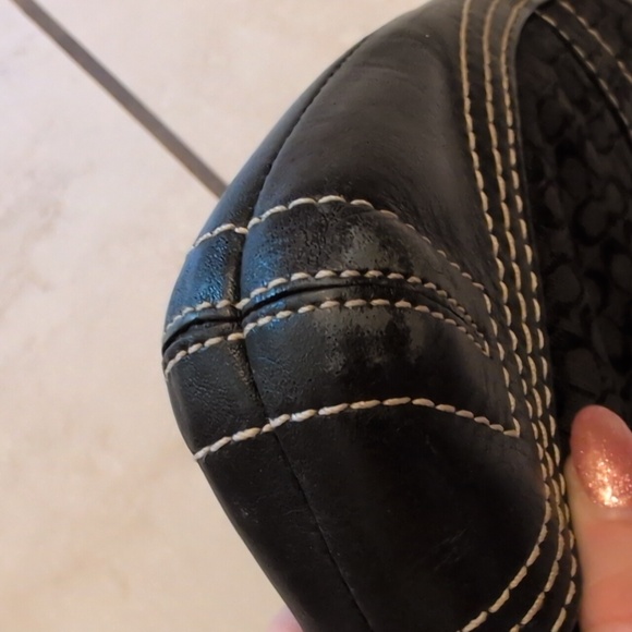 Coach Coach 3628 Vintage Soho Shoulder Bag Black Canvas Leather Monogram - Picture 12 of 14